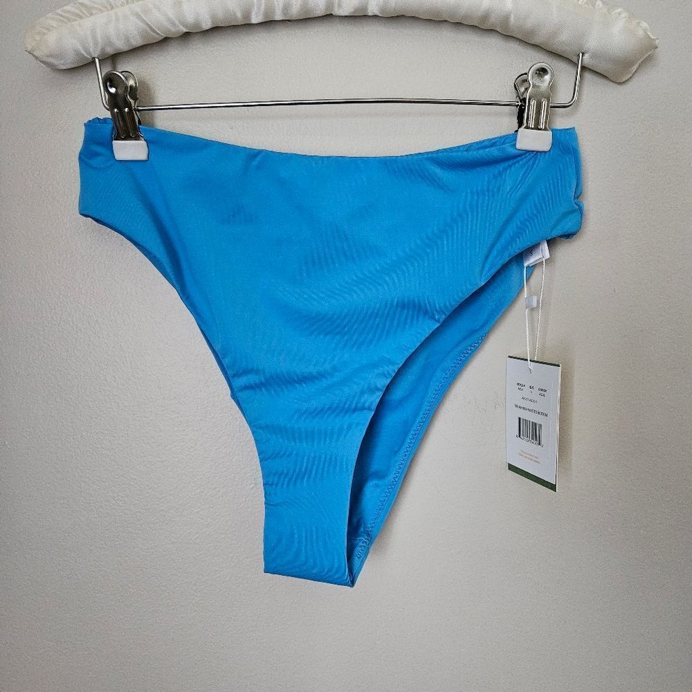 Andie Swim Bottoms Bikini The 90s High Waisted Azul Blue Beach Vacation Solid - Picture 11 of 12